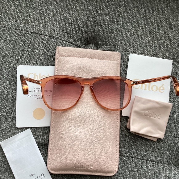 Chloé 56mm Aviator Sunglasses One Size, ORANGE - Picture 1 of 12